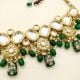 Handcrafted Emerald Green Kundan Statement Bridal Necklace Set
